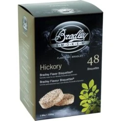 Bradley Hickory Bisquetten, 48 Stück, Räucherholz