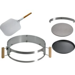 Moesta Smokin' PizzaRing Komplett-Set, Für 57cm Kugelgrill, Pizzastein