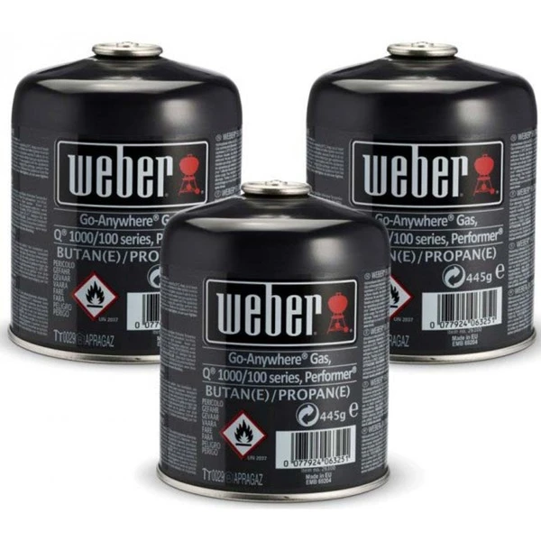 Weber Gas-Kartusche 3er-Pack 17669 Für Q 100/1000 Und GO-ANYWHERE